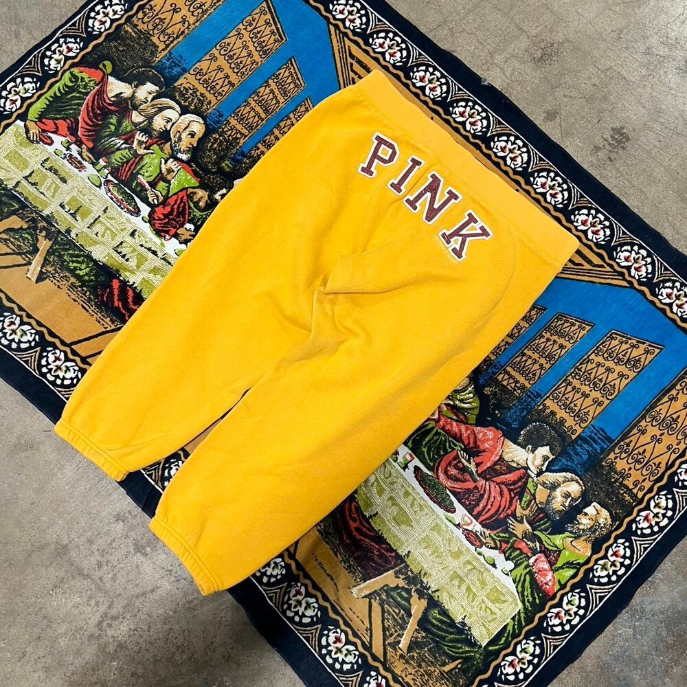 Vintage Victoria secret orange sweatpants Capri joggers Size large y2k fairy - Picture 8 of 8